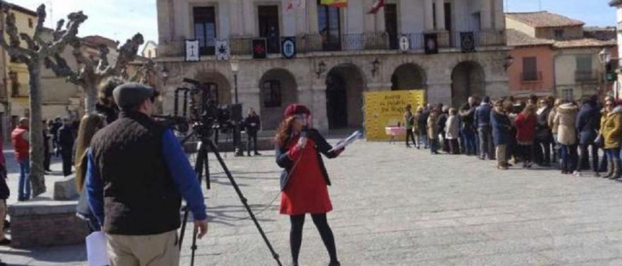 Grabación de un vídeo promocional en la plaza Mayor de Toro.