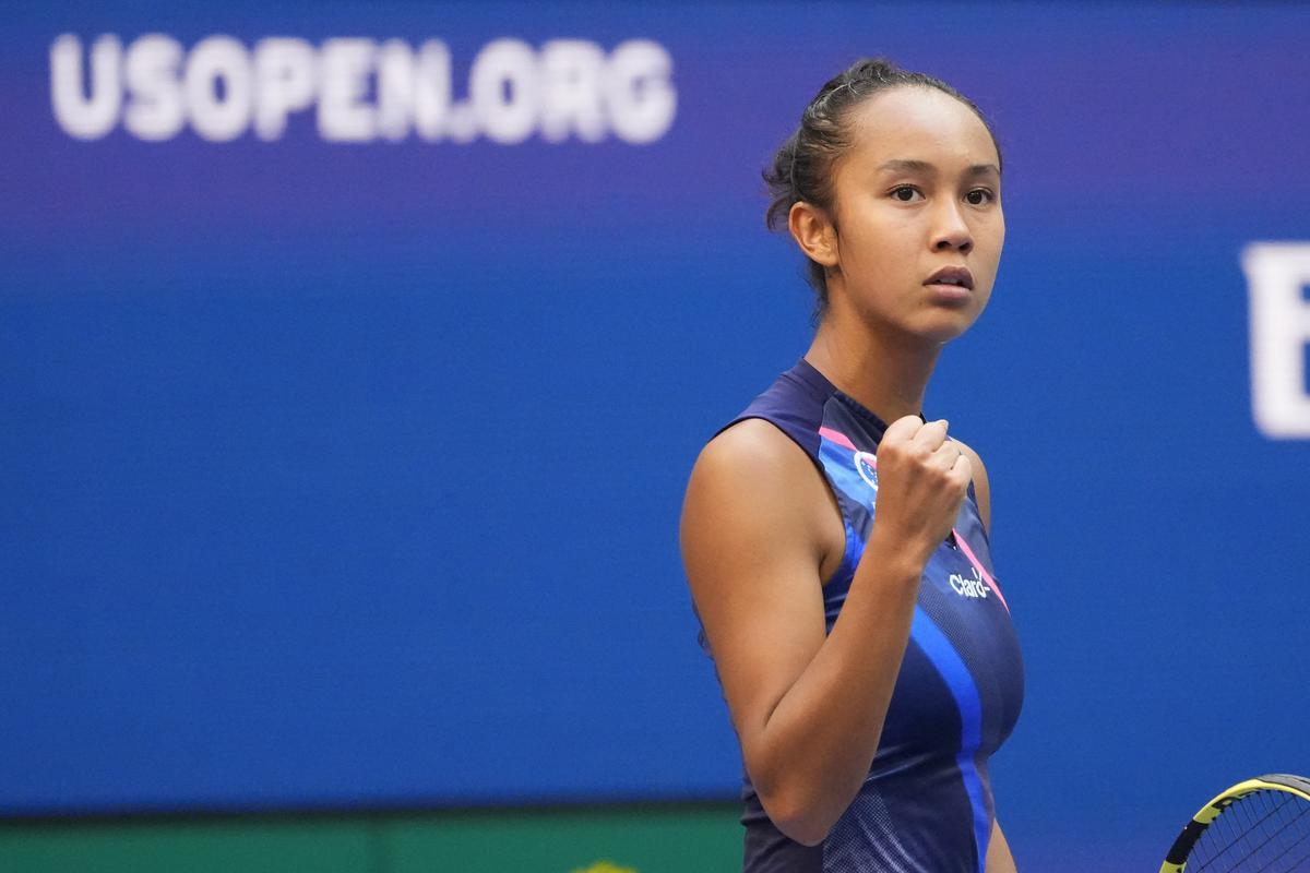 Fernández celebra un punto durante la final