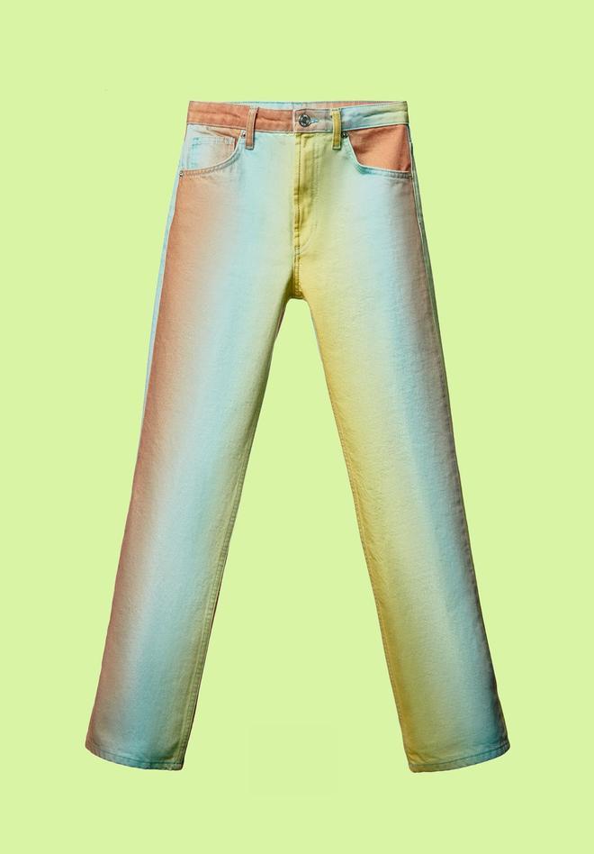 Pantalones vaqueros tie-dye de la colección para el metaverso 'Lime Glam' de Zara