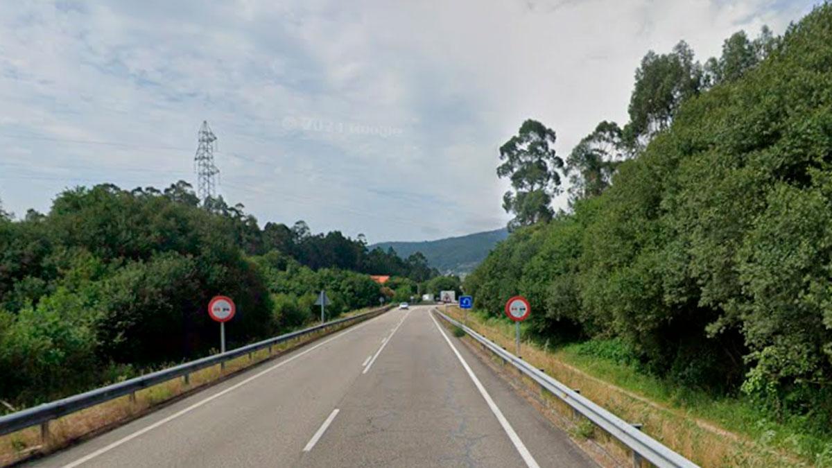 Carretera PO-344 a la altura de Tomiño.
