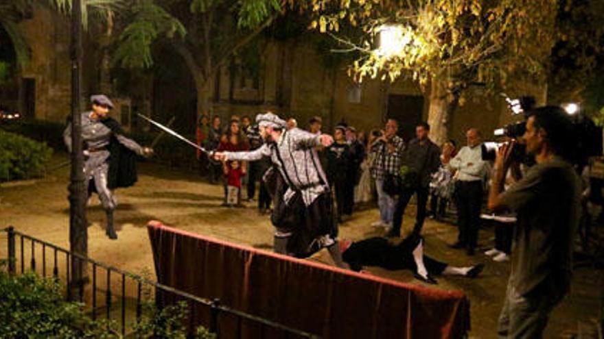 Ensayo del Don Juan organizado por Falles del Carme que se representará en la calle.