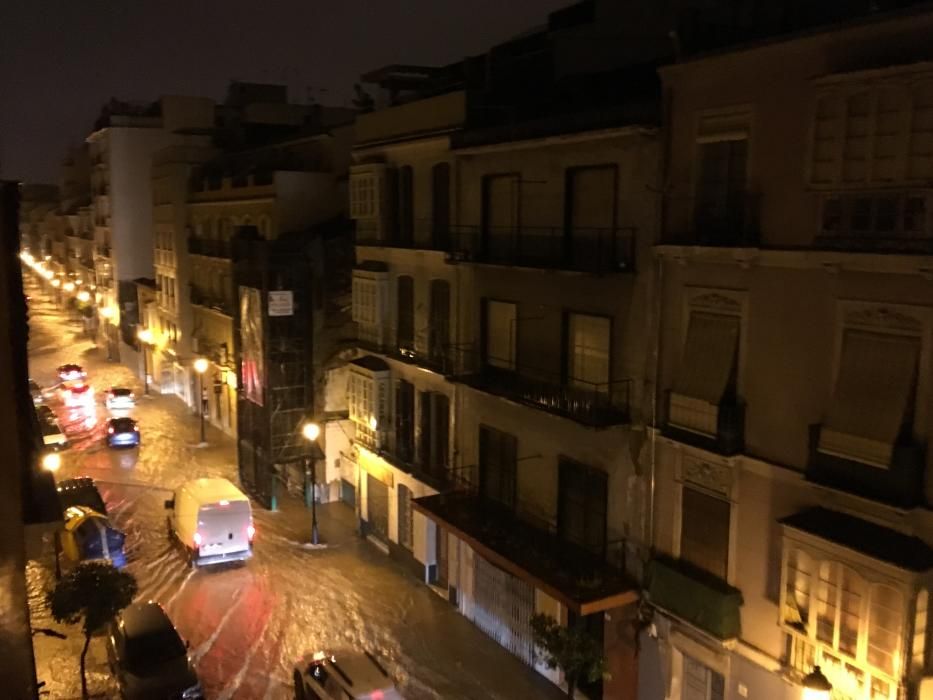 Fuerte tormenta en Málaga