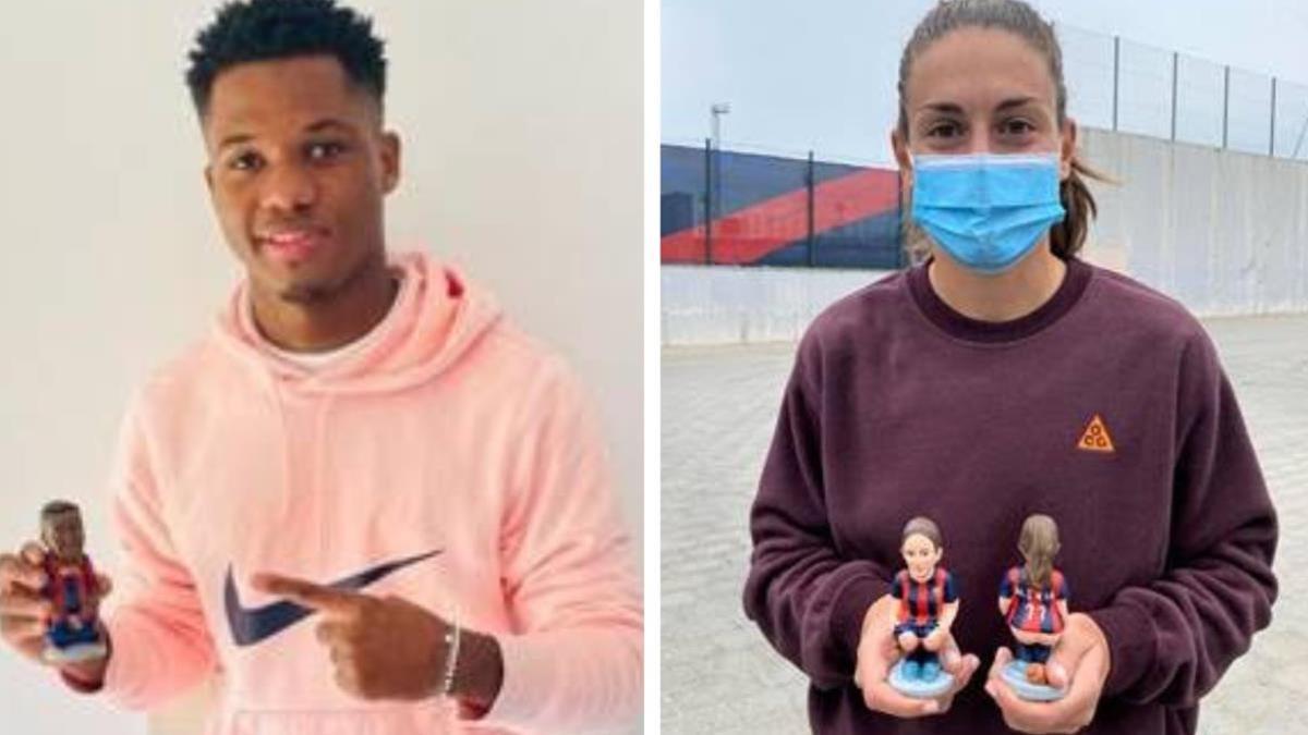 DEPORTES Ansu Fati y Alexia Putellas reciben su  caganer