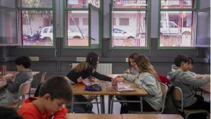 Aula del instituto Pompeu Fabra, en Badalona.