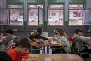 Aula del instituto Pompeu Fabra, en Badalona.