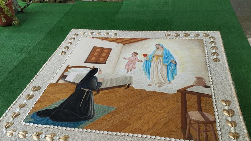 Una alfombra de Bueu para la Virgen de Fátima