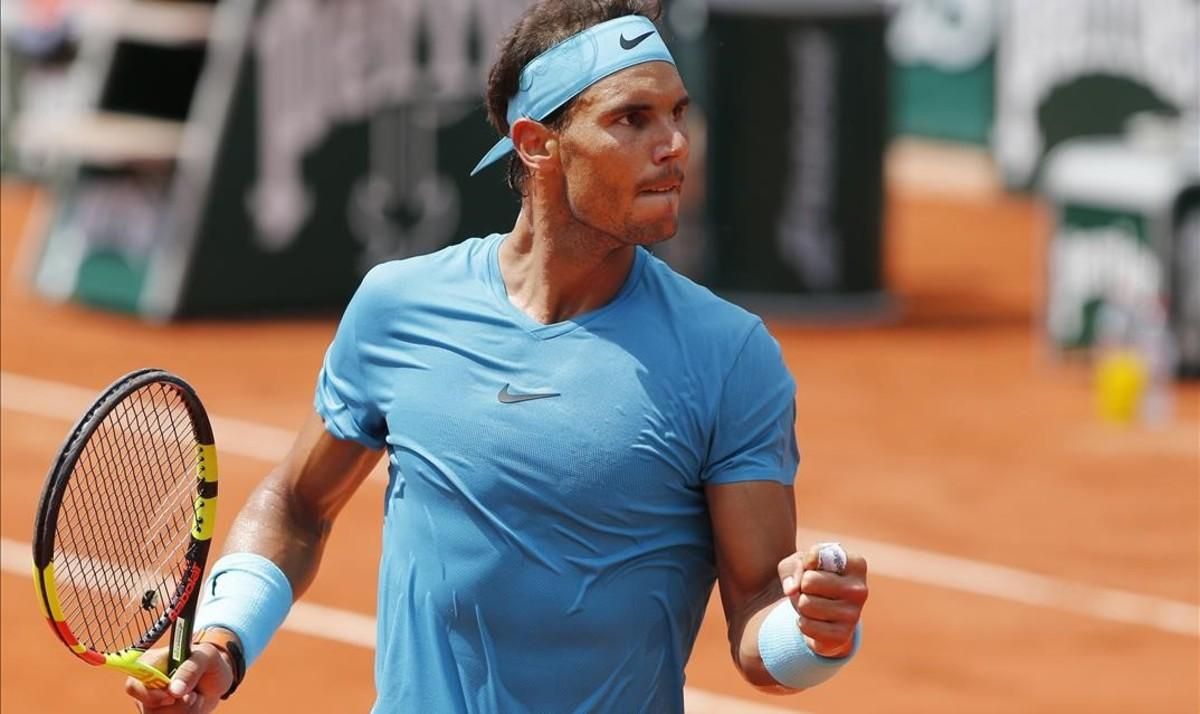 jpujol43645881 spain s rafael nadal clenches his fist after scoring a point180607130607 jpujol43645881 spain s rafael nadal clenches his fist after scoring a point180607130607