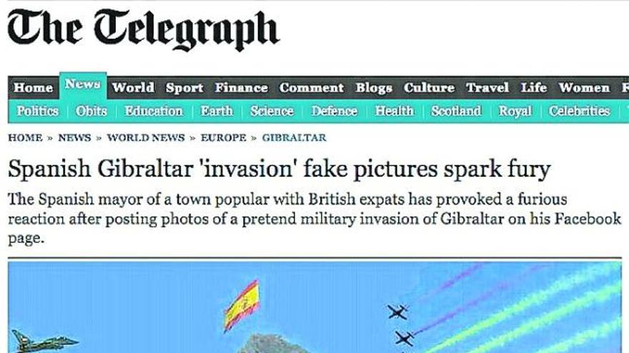 La imagen que reproducía ayer «The Telegraph» de la web de Javier Pérez.