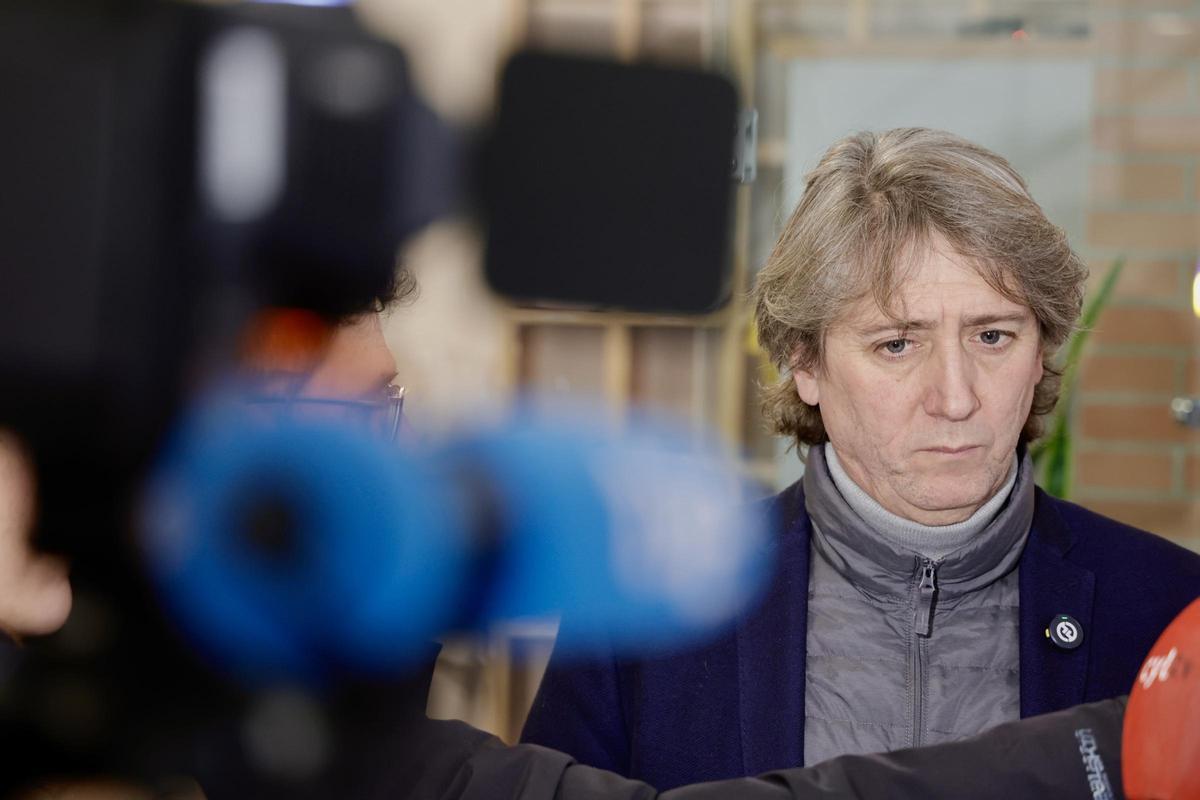 El líder del PSOE, Caros Martínez, hoy en Salamanca.