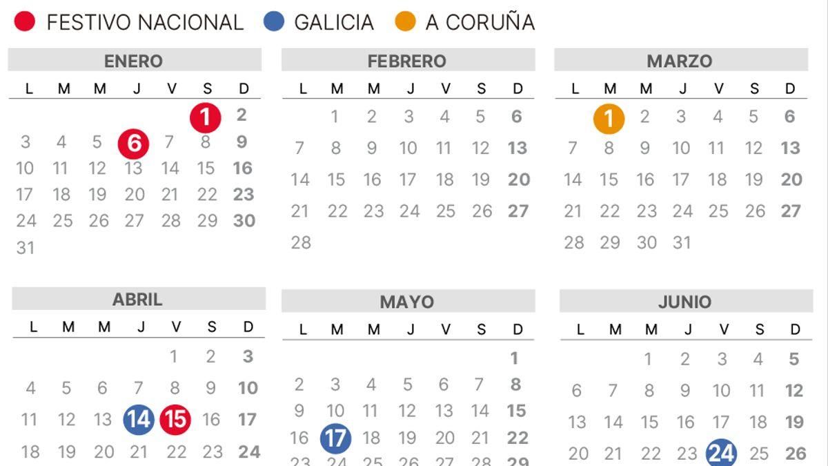 CALENDARIO LABORAL 2022 A Coruña Consulta os festivos estatais