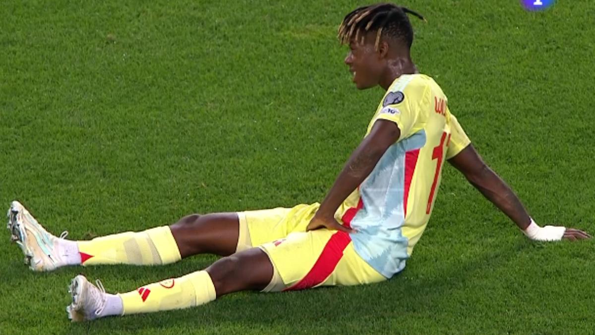 Nico Williams se tiró al suelo por lesión