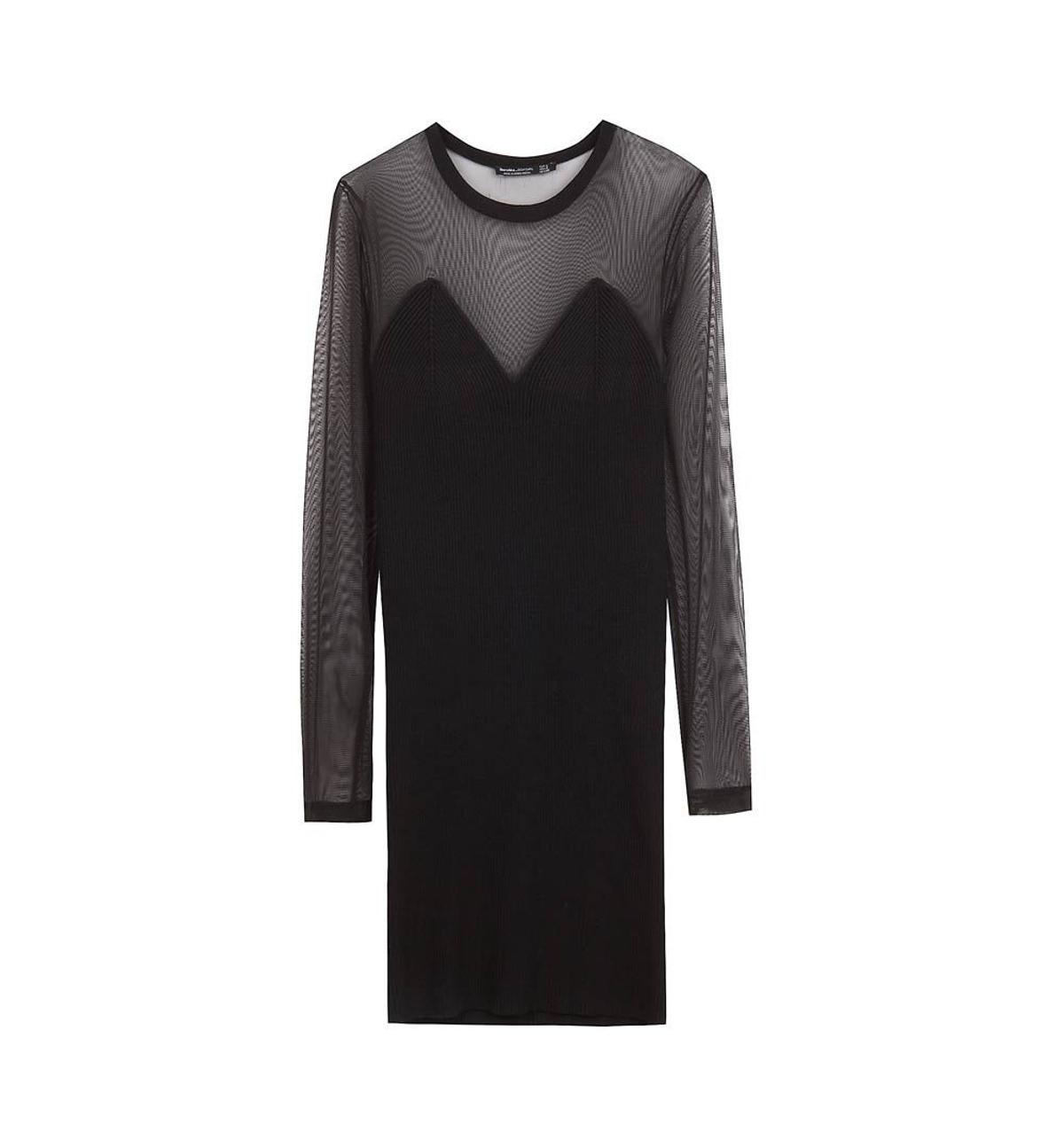 Vestido transparente negro de la nueva colección de Bershka