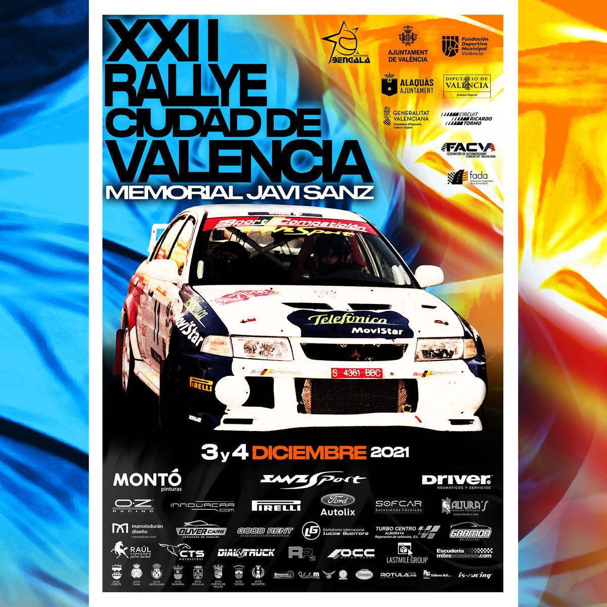 Cartel del Rallye Ciudad de Valencia - Memorial Javi Sanz