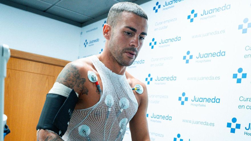 Dani Rodríguez, este lunes durante las pruebas médicas.