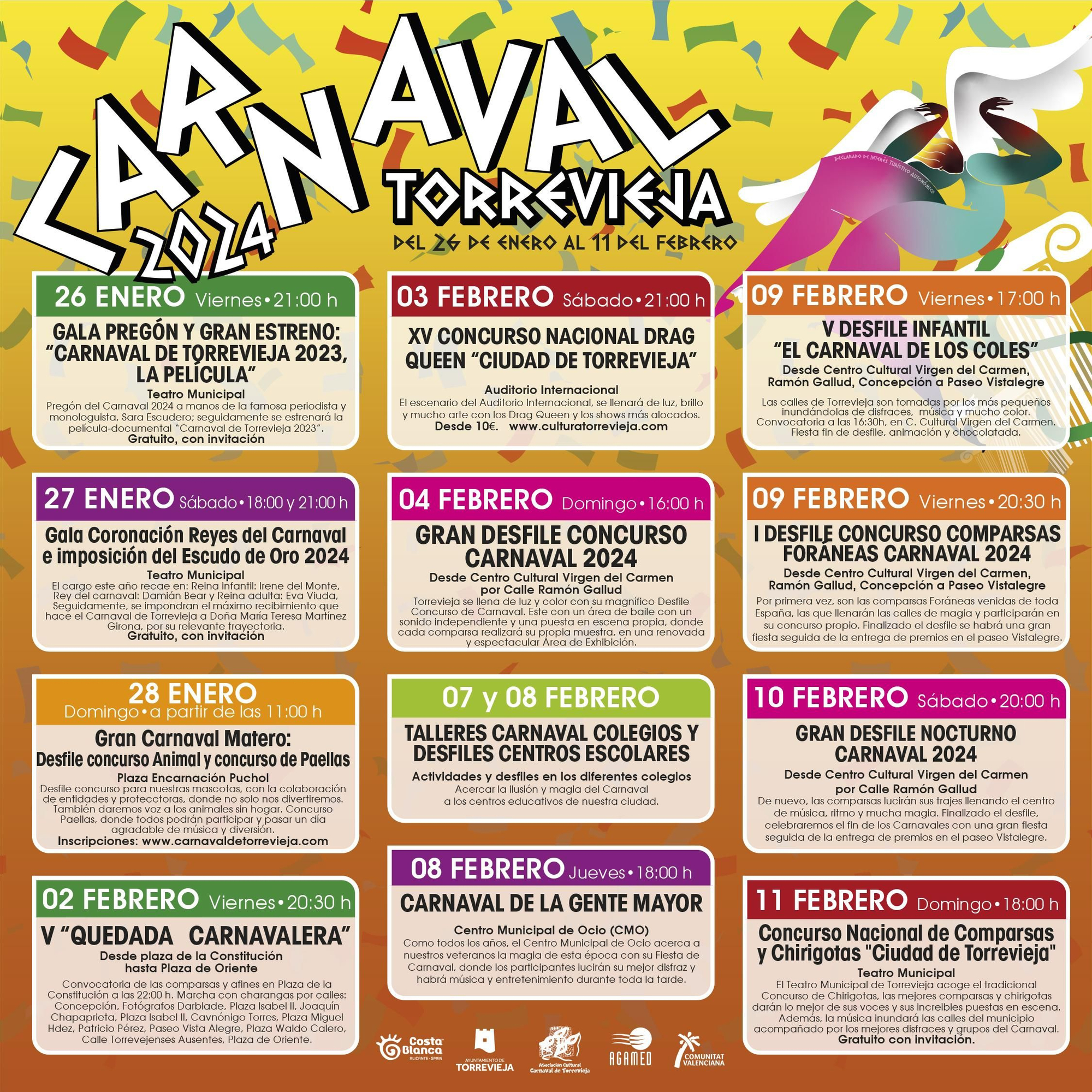 Programa del Carnaval de Torrevieja 2024.