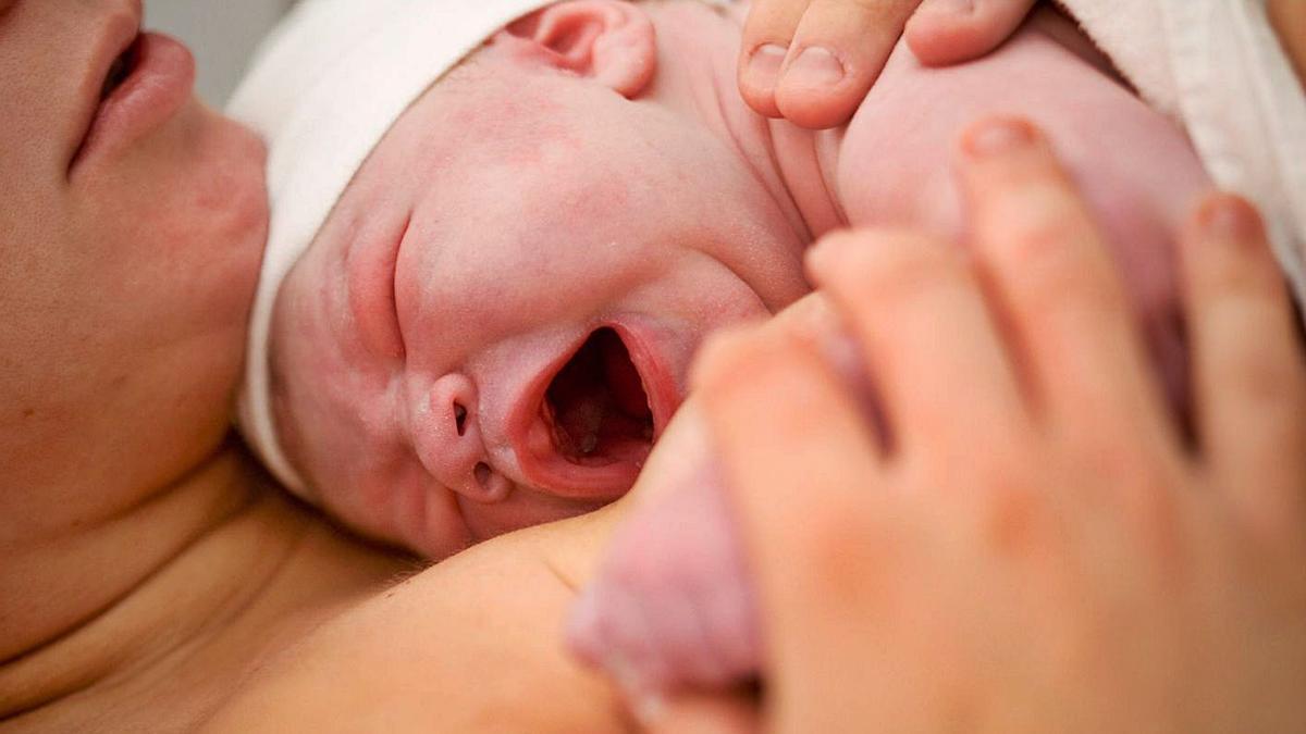 Bebé recién nacido junto a su madre, realizando el piel con piel. | INFORMACIÓN