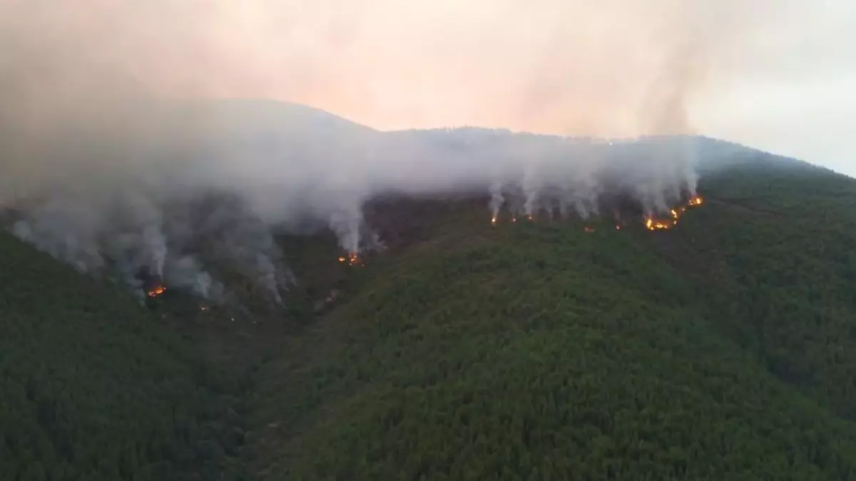 Estado del incendio de Las Hurdes a primera hora del jueves