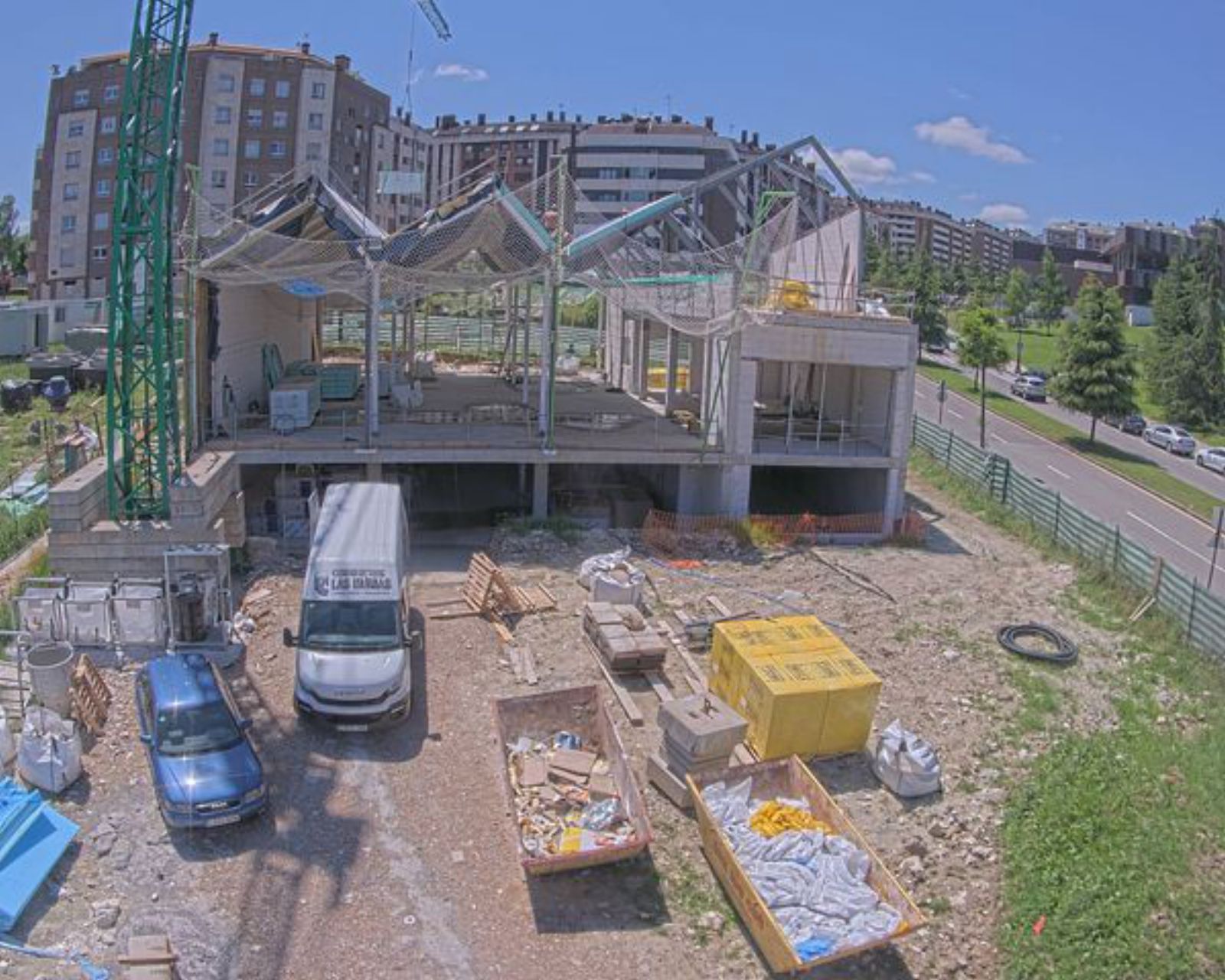 Vista de las obras de la construcción el TAXUS&#039;PEB en Montecerrao, en Oviedo