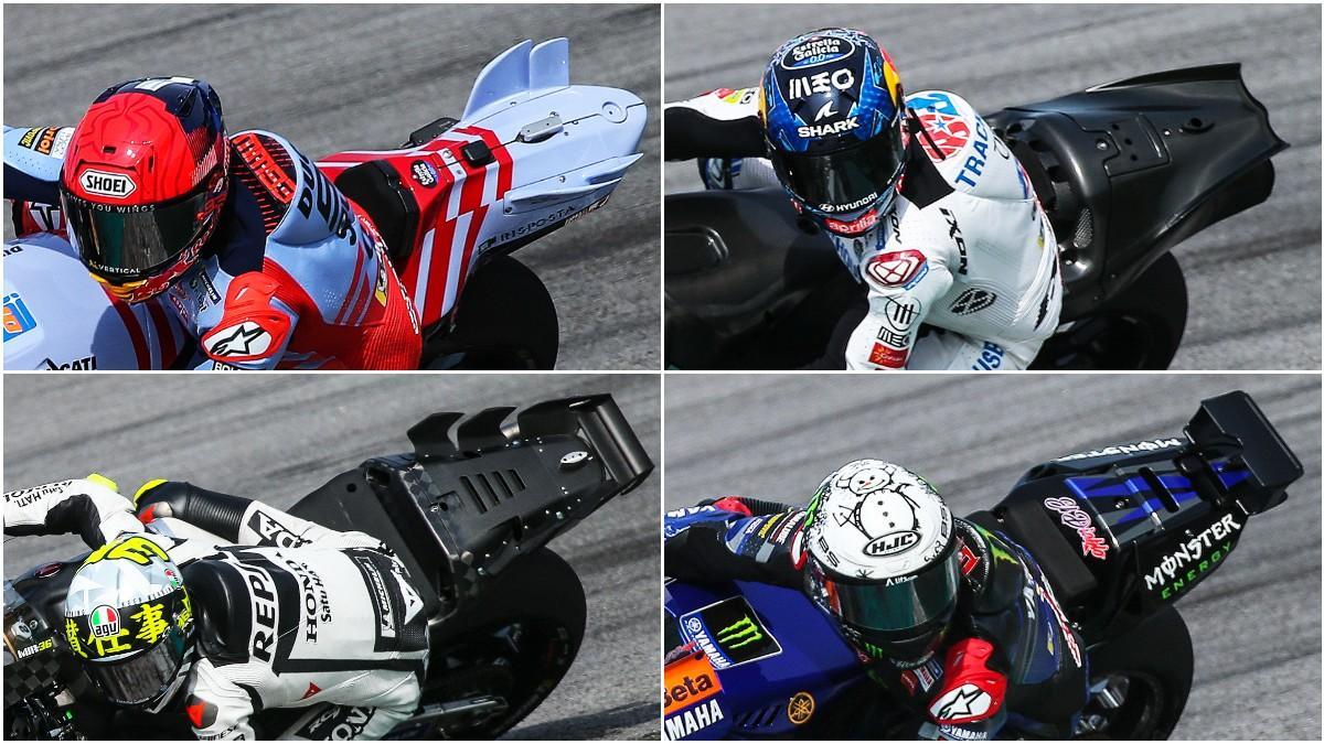 Los nuevos elementos aerodinámicos en los colines traseros de Ducati, Aprilia, Honda y Yamaha