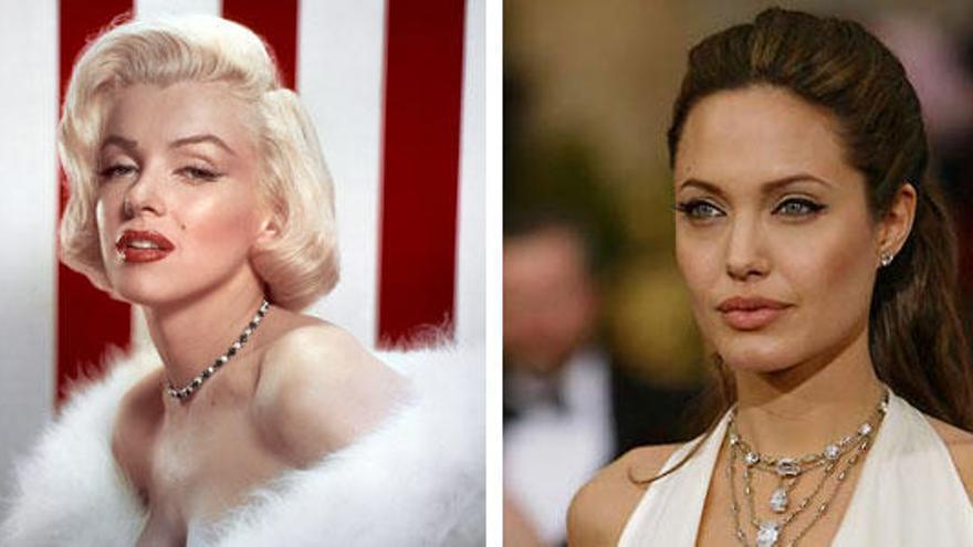 A la izquierda, Marilyn Monroe. A la derecha, Angelina Jolie.