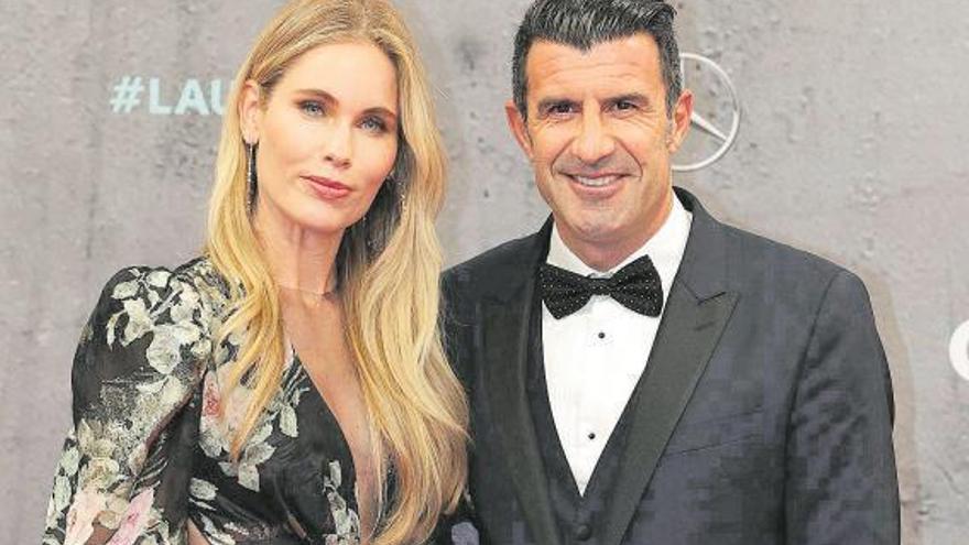 Figo y su mujer, en una gala en febrero pasado.