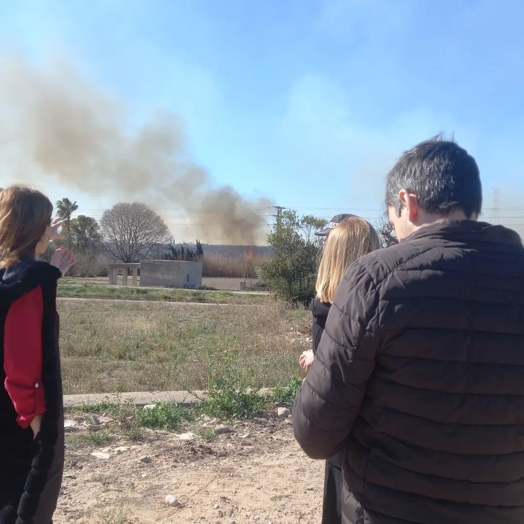 Visita de la alcaldesa al incendio en Almassora