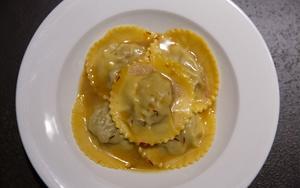 Los raviolis rellenos de osobuco.