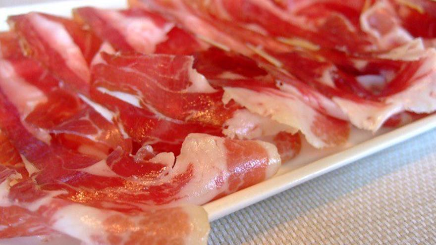 Un plato de jamón ibérico.