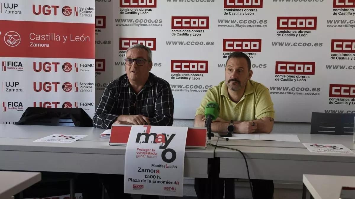El secretario de UGT, Juan Escudero, y el de CC OO, Jesús Carretero.
