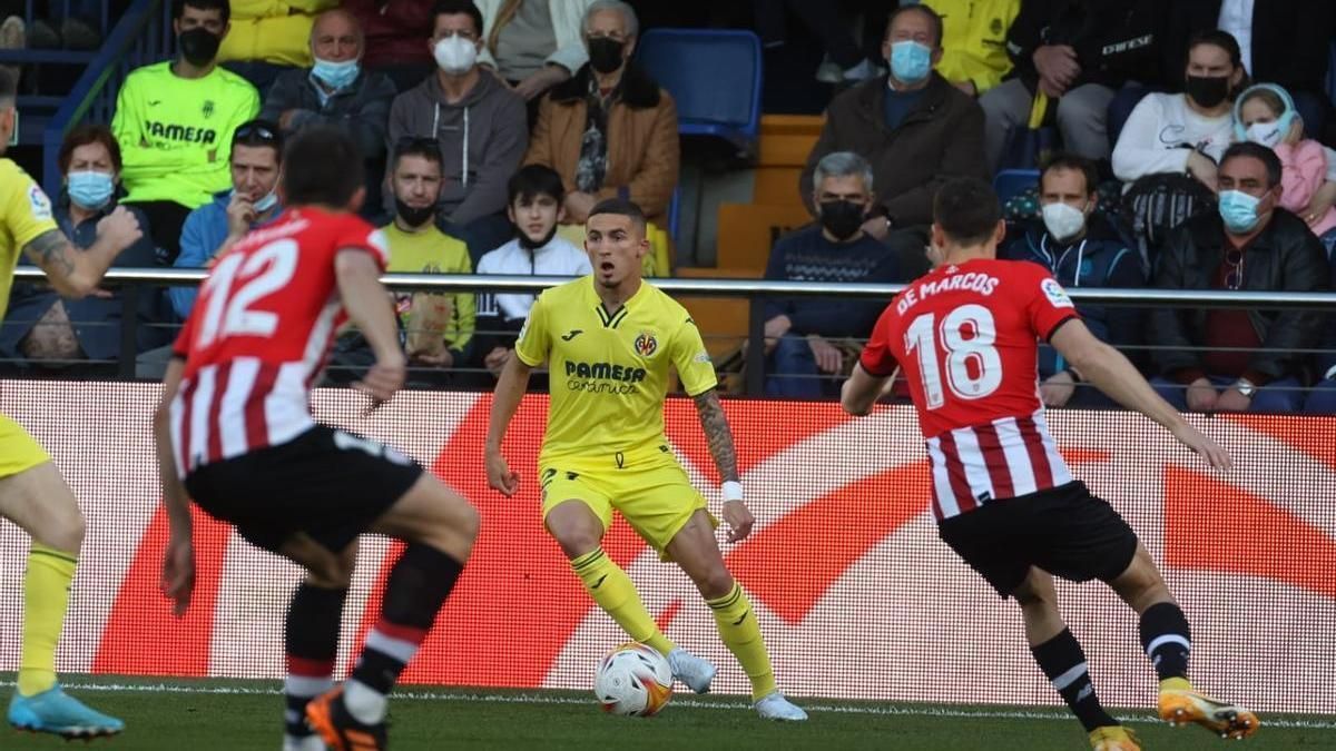 Yéremy Pino en La Cerámica ante el Athletic Club