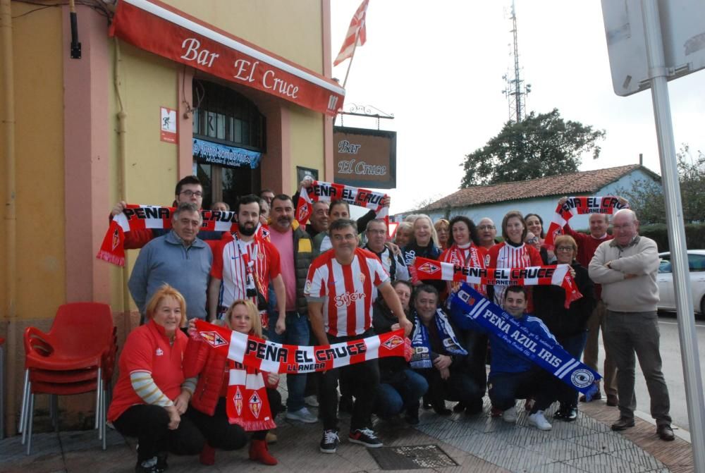 Los aficionados del Sporting, reunidos para el der