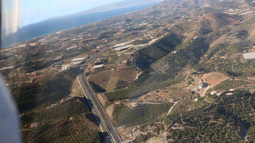 Vista de la Axarquía, en una imagen de archivo de un vuelo en avioneta.