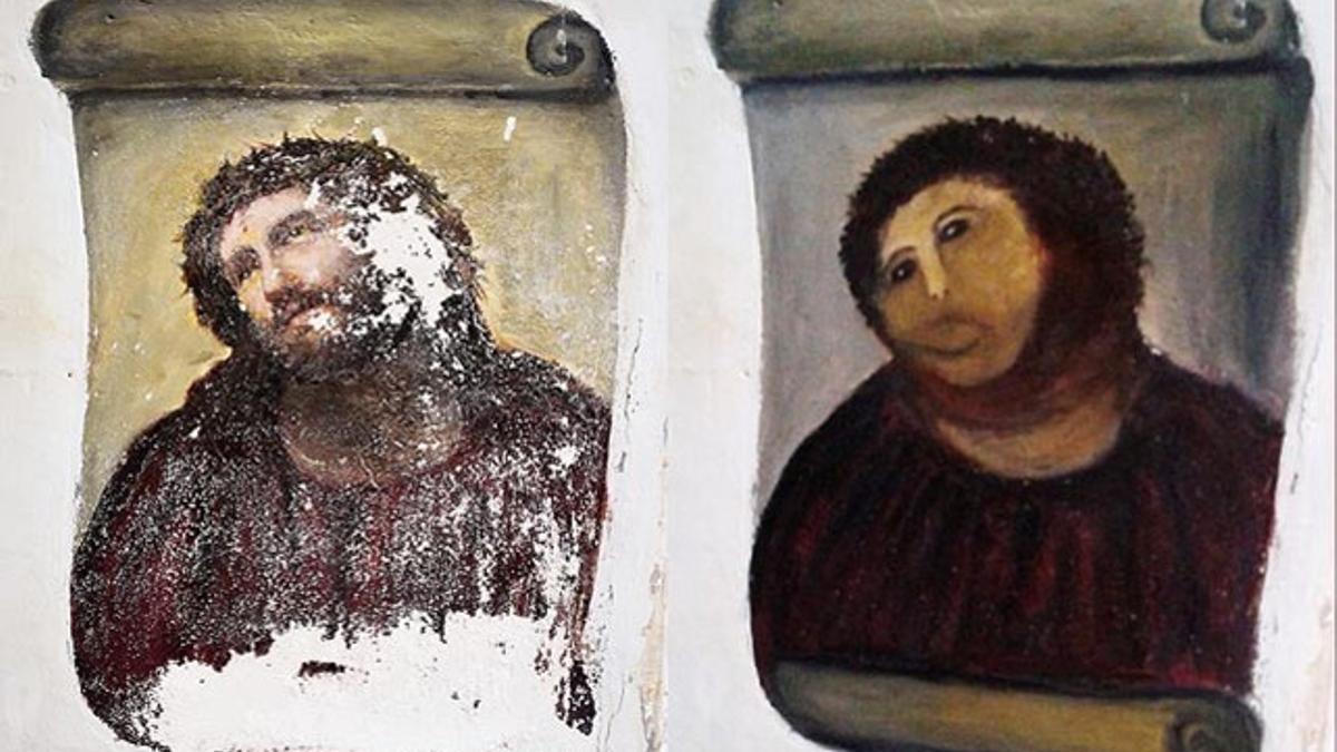 El Ecce Homo, antes y después.