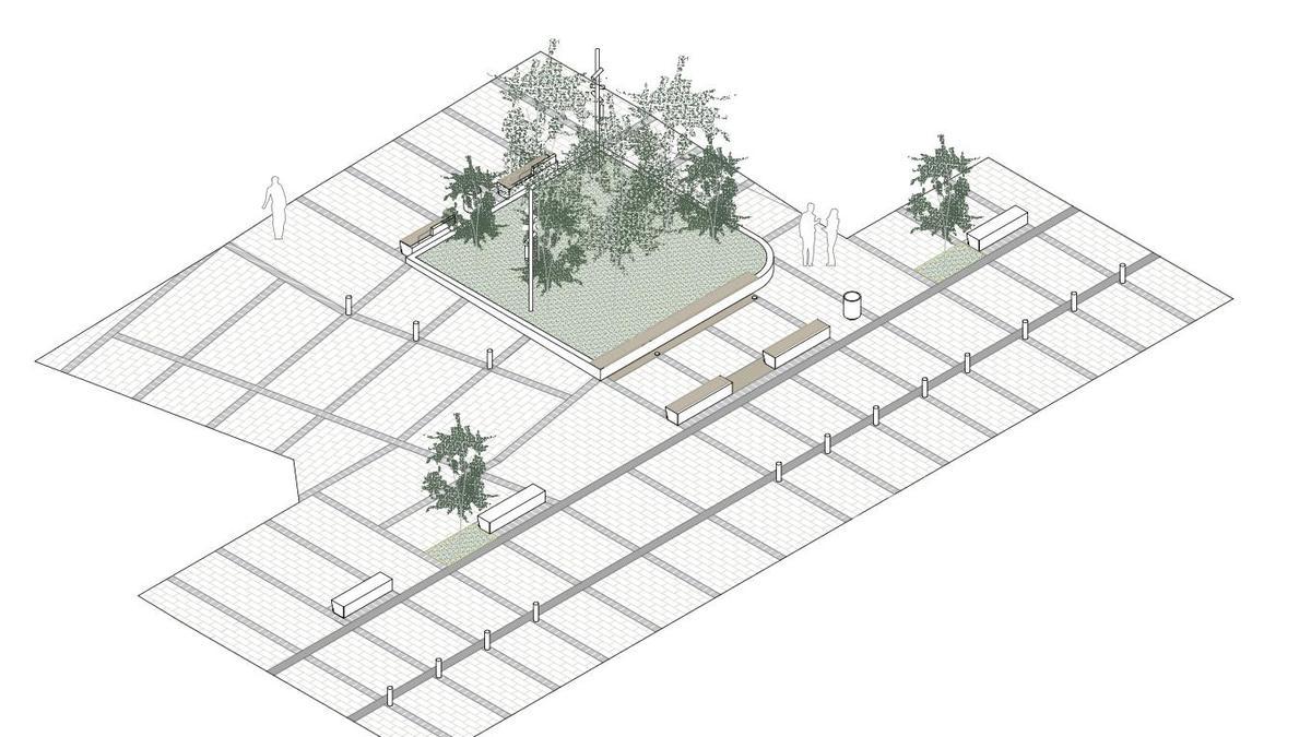 Recreación de una de las nuevas plazas previstas