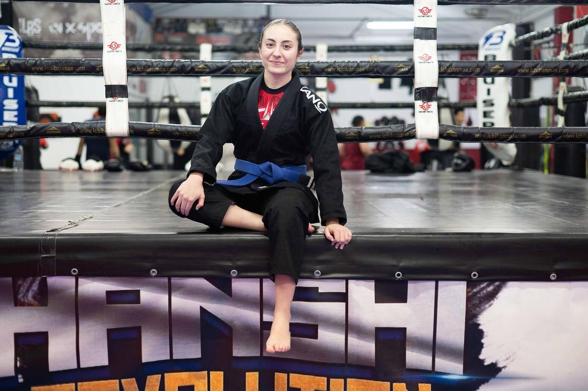 Claudia Munilla, en el gimnasio donde entrena.