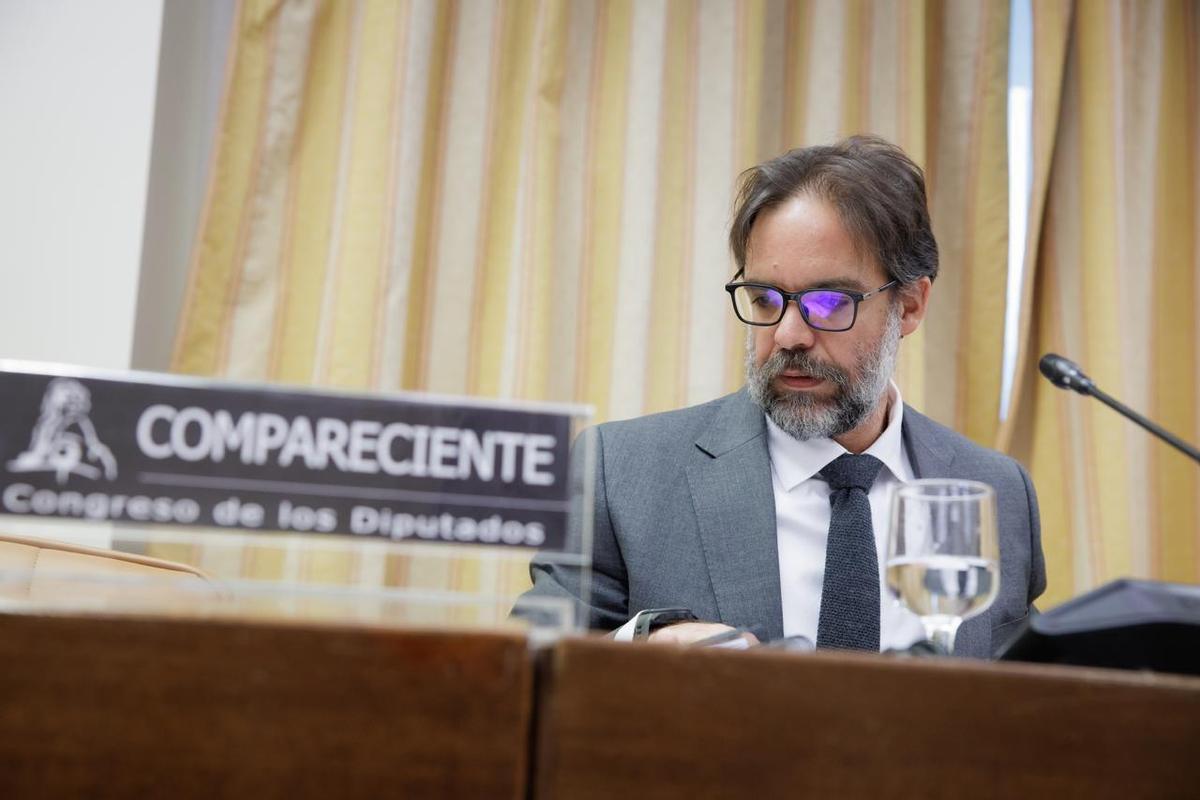 El president de Renfe, Álvaro Fernández, durant la seva intervenció al Congrés dels Diputats