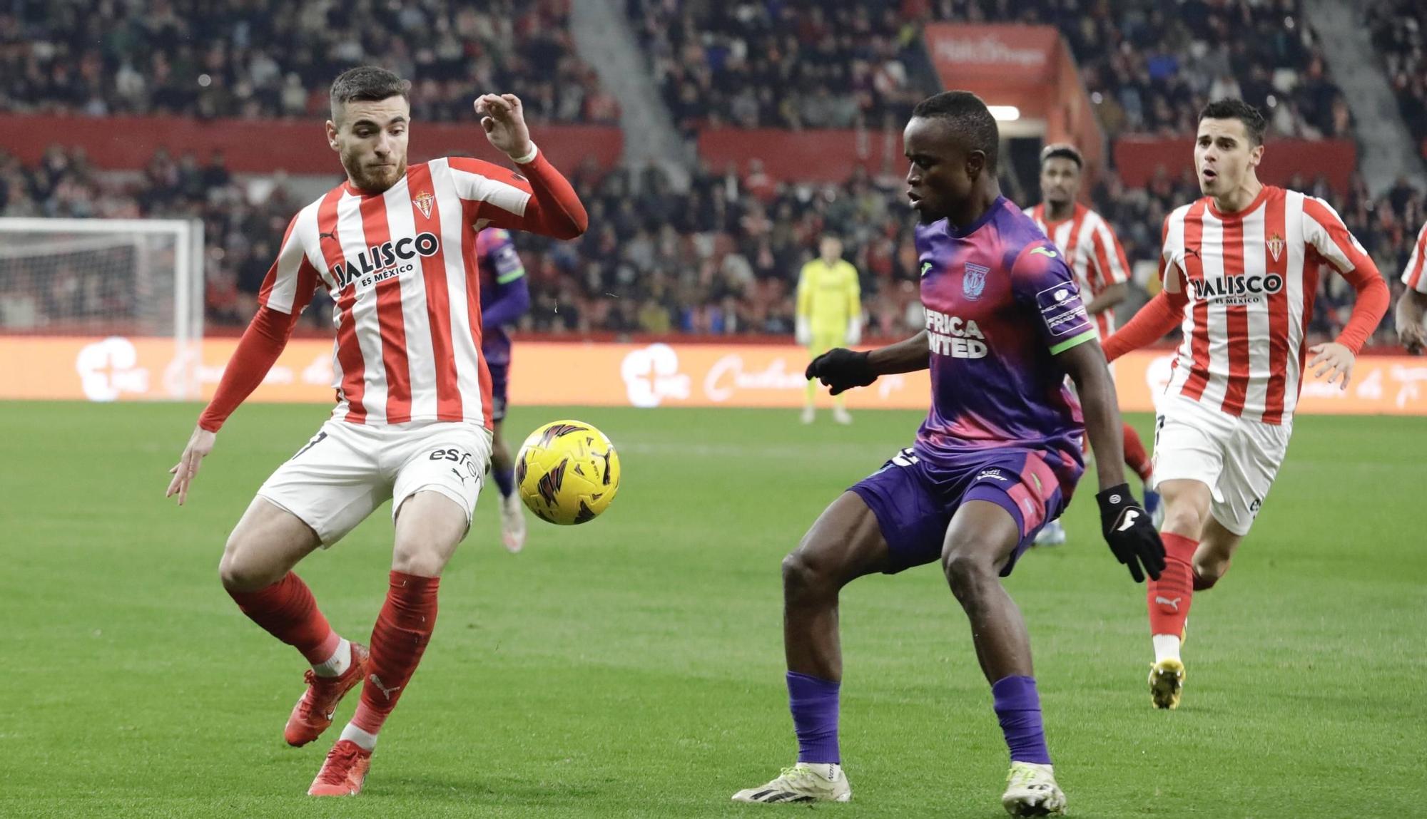 El partido entre el Sporting y el Leganés, en imágenes