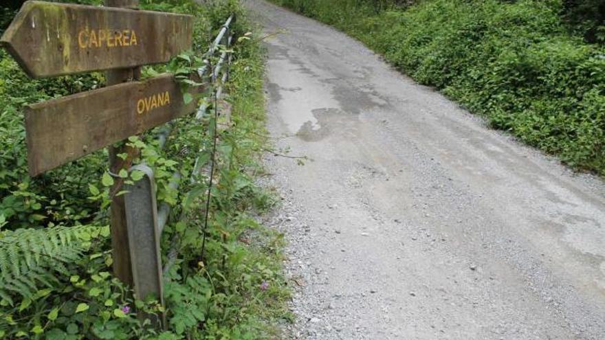 Estado que presentaba ayer el cruce de Caperea y Óvana.