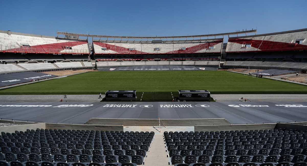 Vista del remozado estadio Monumental de Buenos Aires.