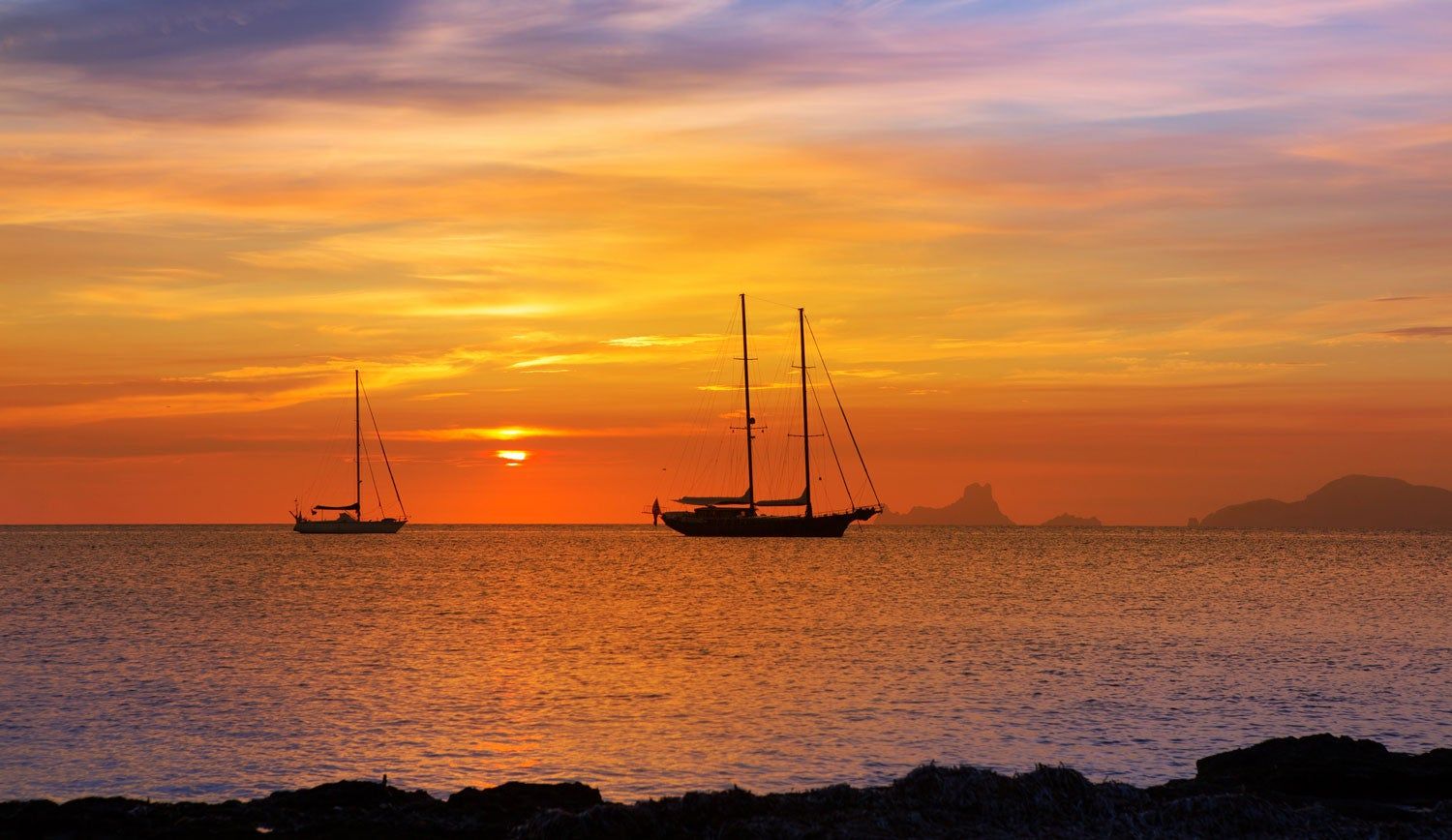 Bello atardecer desde Formentera
