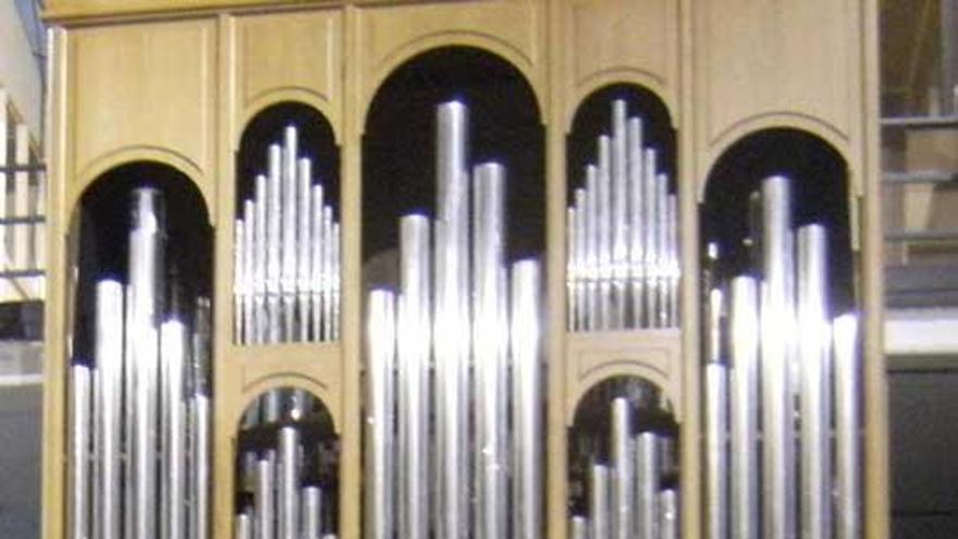 El órgano, montado en el taller barcelonés.