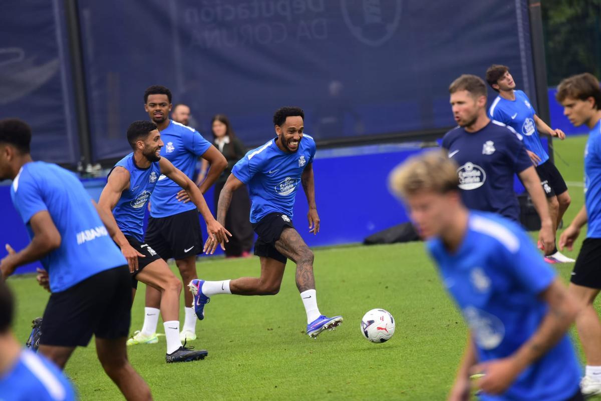 Entrenamiento del Dépor en Abegondo en la tercera semana de pretemporada