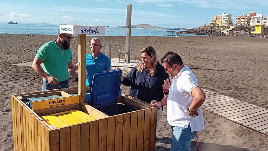 Telde instala cuatro islas ecológicas mejoradas en la playa de Melenara