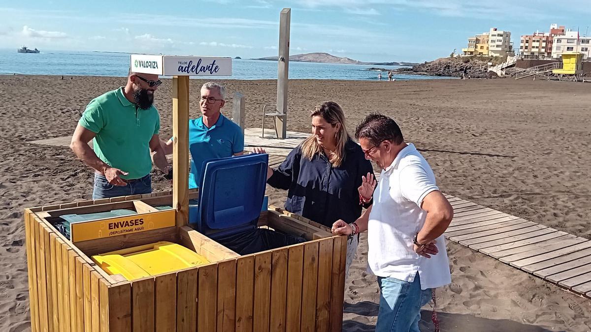 El Ayuntamiento de Telde instala cuatro islas ecológicas mejoradas en la playa de Melenara