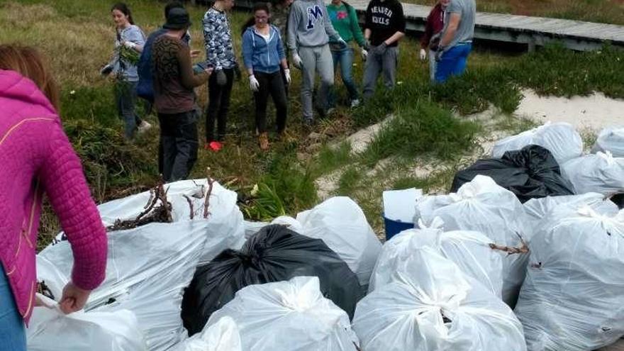 Algunos de los participantes en la actividad en Baltar. // FdV