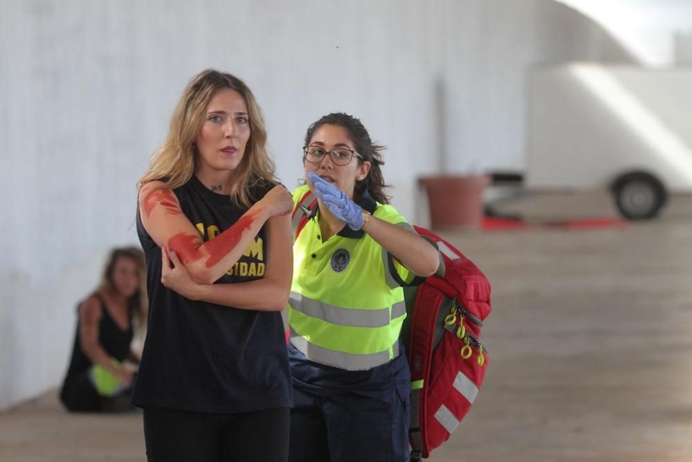 Simulacro de atropello múltiple en el campus de Cartagena de la UCAM