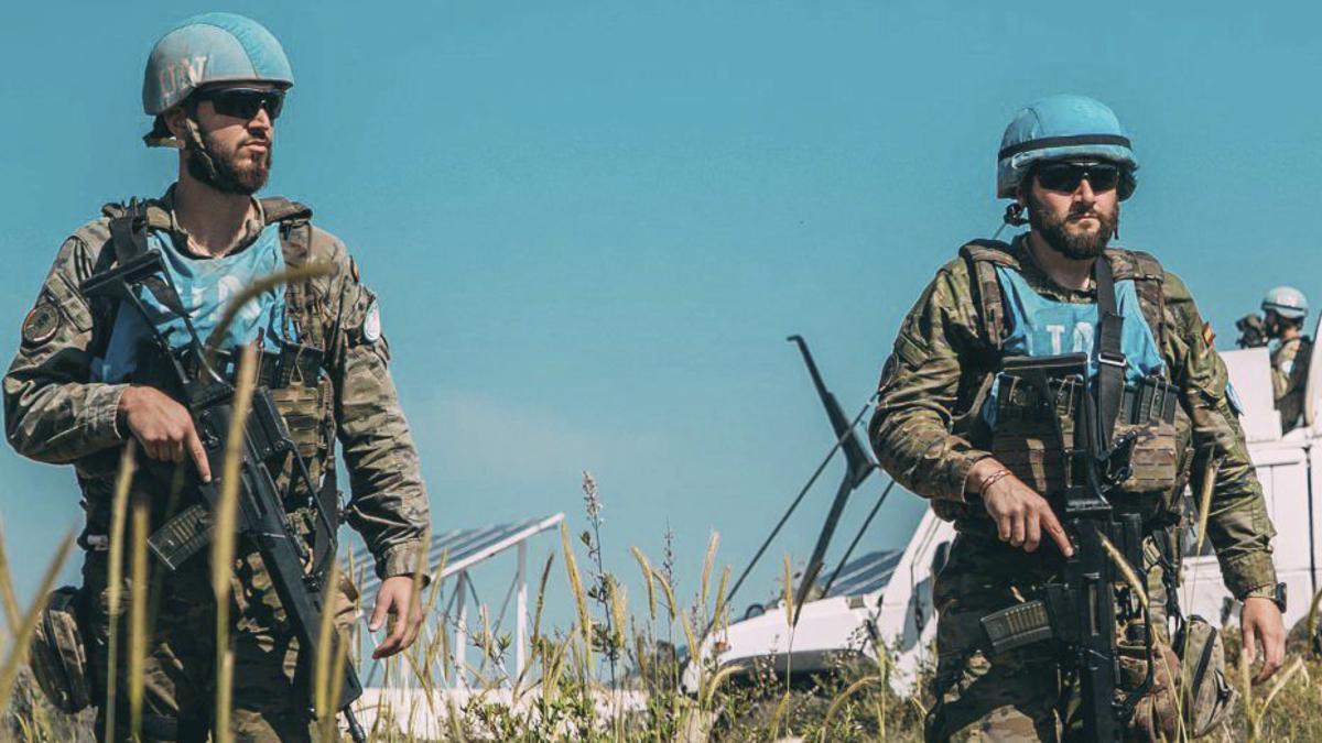 Militars espanyols desplegats  al sud del Líban, el 2025.