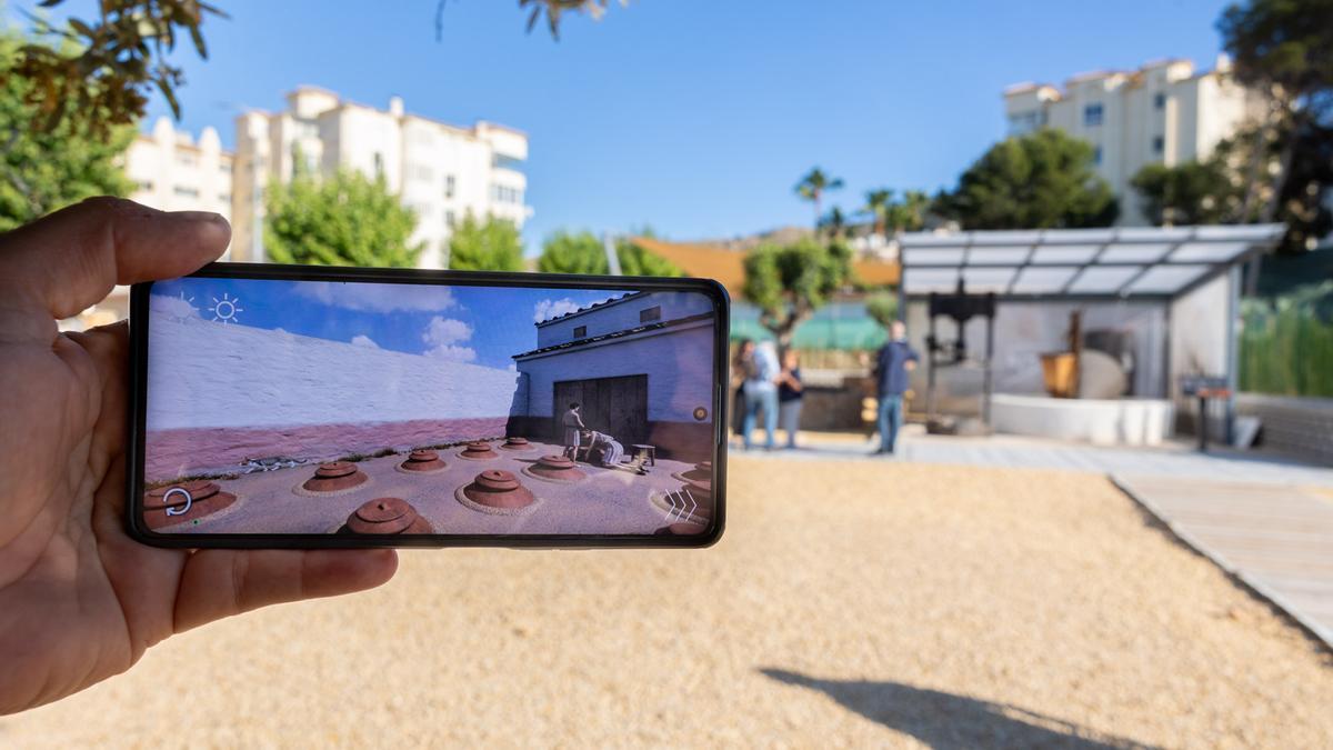 La app donde se recrea una bodega romana en la Villa de l'Albir, en l'Alfàs del Pi.