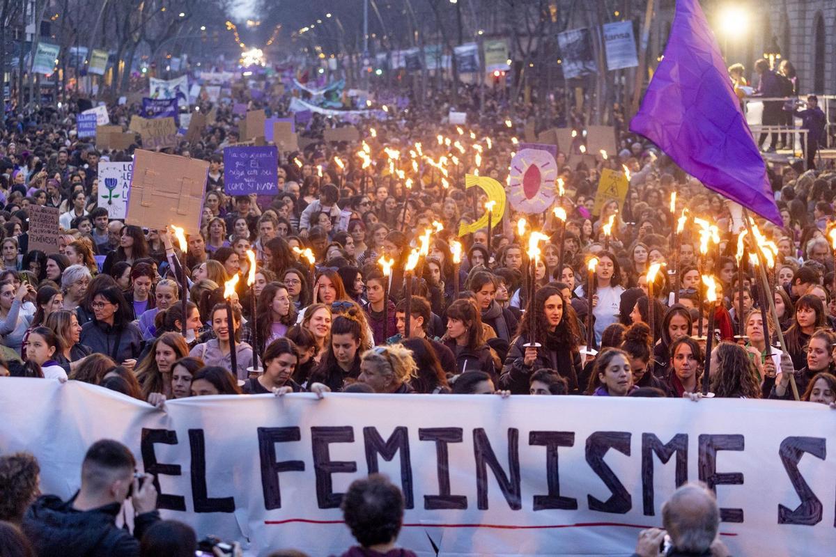 Manifestación del 8-M en Barcelona