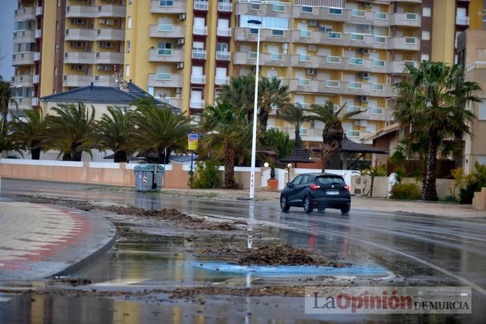 Temporal de lluvia y viento en La Manga y Cabo de